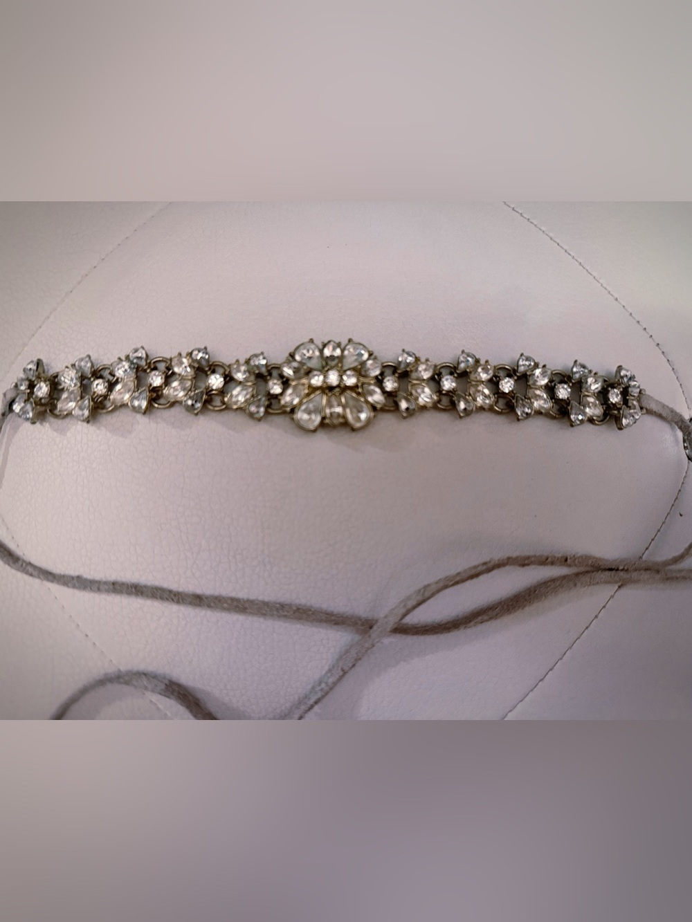 Crystal Floral Rhinestone Choker - Silver